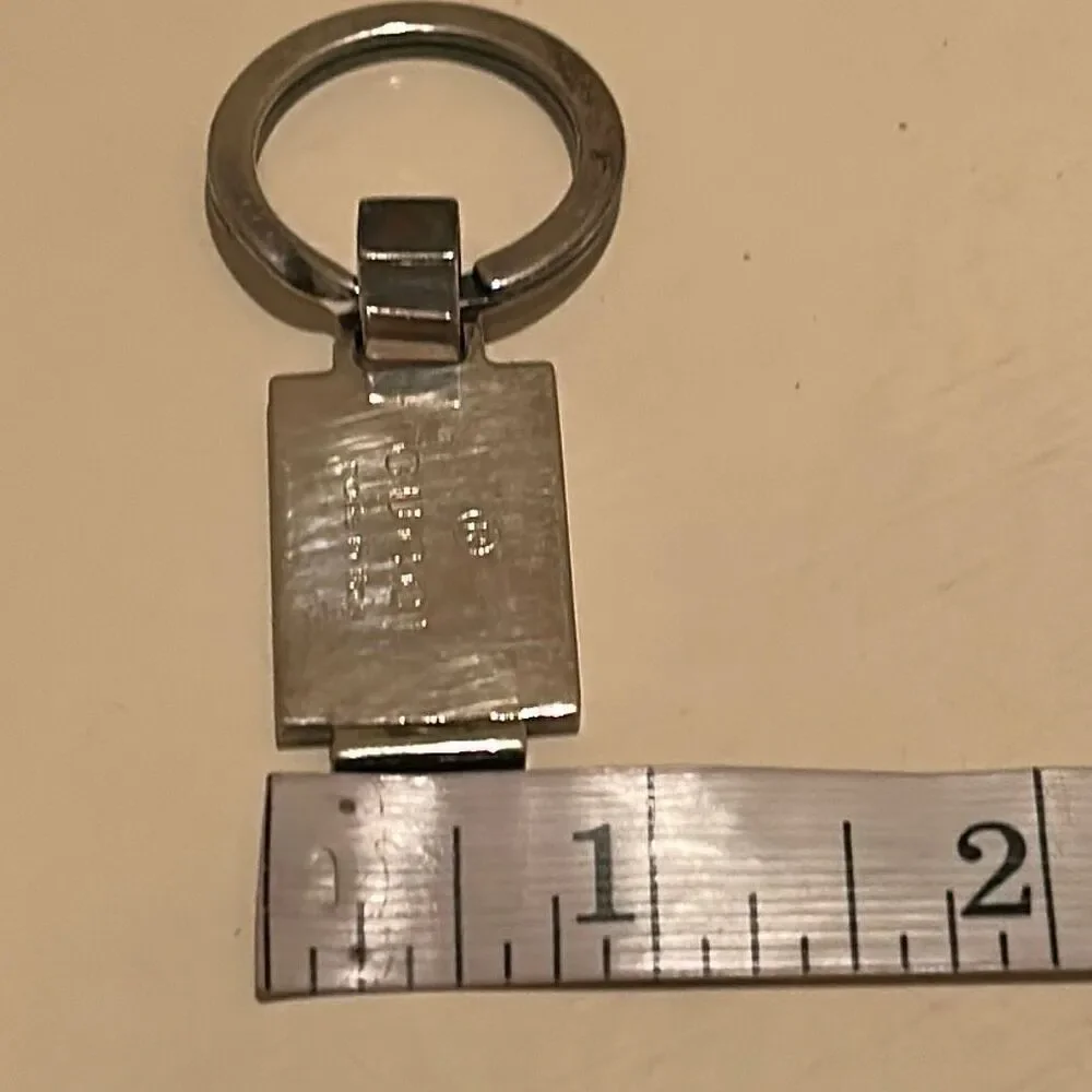 Gucci Silver Tone Logo Tag Keyring Keychain Luxe Minimalist Everyday Key Holder